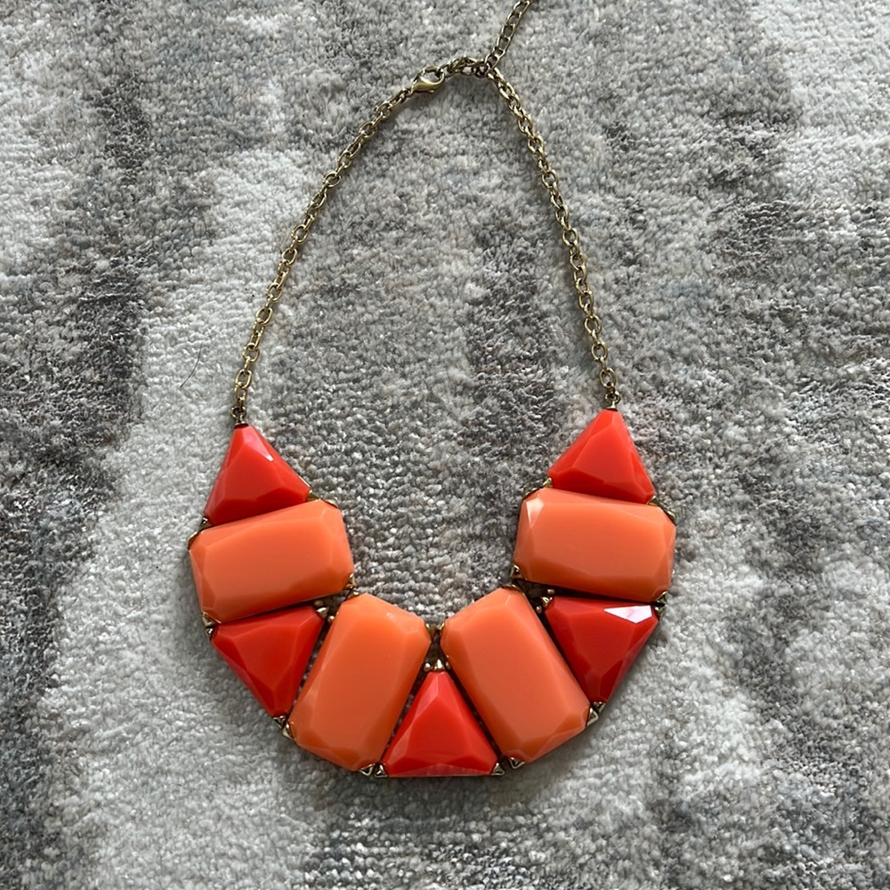 Orange large stone necklace